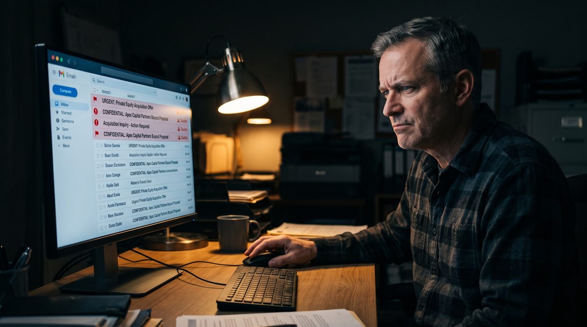 Operator's Verdict: The PE Acquisition Email Scam and How to Tell a Real Buyer From a Fake Offer
